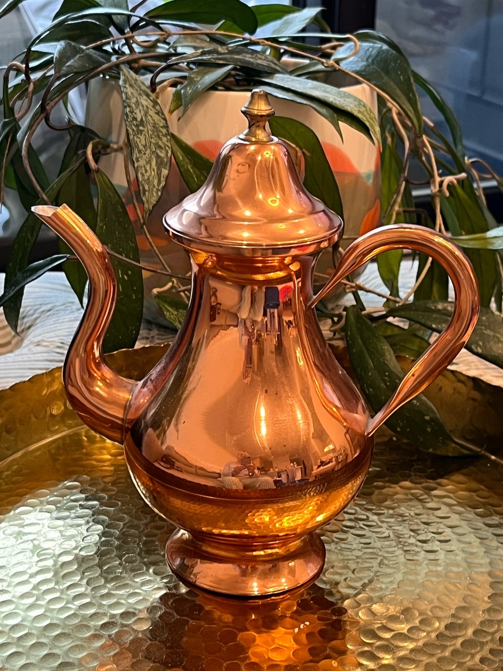 Copper-Finish Teapot - Elegant Home Kitchen Accent